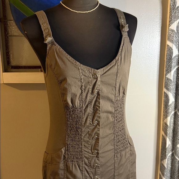 XCVI Mocha Brown Cropped Cotton Jumpsuit SZ Small - Picture 2 of 11